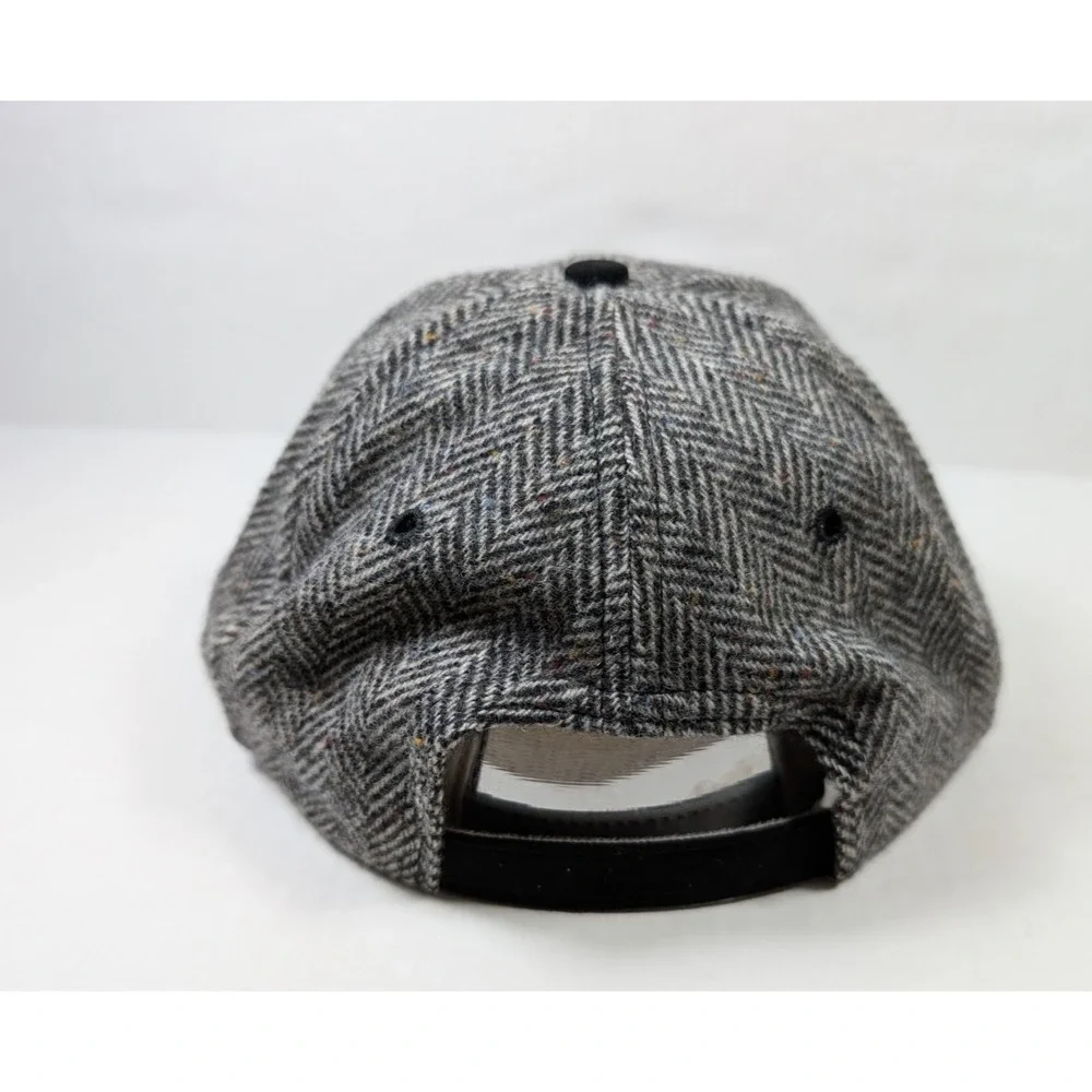 Vintage Stonewall PA Golf Hat Wool Gray Herringbone Wool USA Made Cow Logo
